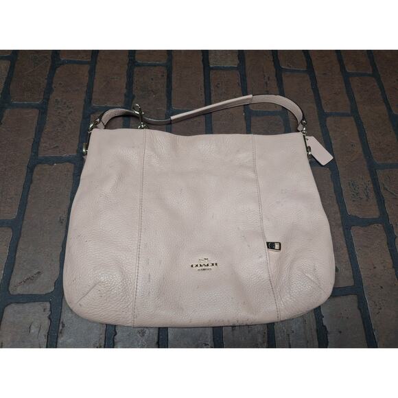 Coach Salmon Leather Side Zipped Shoulder Bag Flaws - Picture 1 of 7
